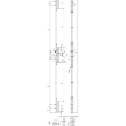 Serrure à larder 3 points TF pour profil acier pêne dormant demi-tour Série 6270 axe 30mm hauteur 1700mm - STREMLER - 6270.45.0