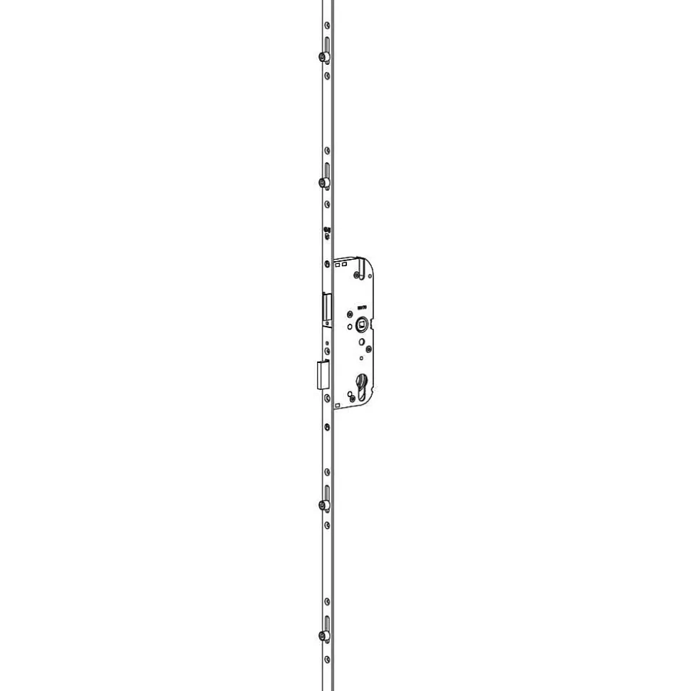 Serrure à larder SECURY 50/70 4 galets têtière de 18mm carré 7mm L 2150mm cote D 1050mm - FERCO - 6-31998-15-0-1