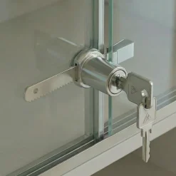 Serrure vitrine Acier/Nickelé ø20 mm x EP. 6 mm