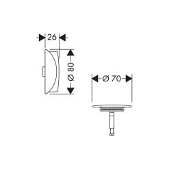 Set de finition vidage baignoire HANSGROHE Flexaplus noir chromé brossé