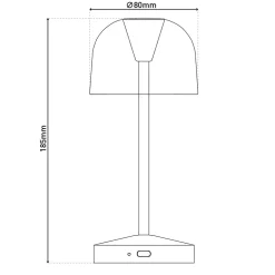 Set de 2 lampes de table LED rechargeables Gomba extérieur intérieur métal plastique couleur mûre hauteur 18,5cm