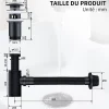 Siphon de Lavabo avec Bonde Pop Up Universel Noir Mat en Acier Inox et Laiton pour Salle de Bain