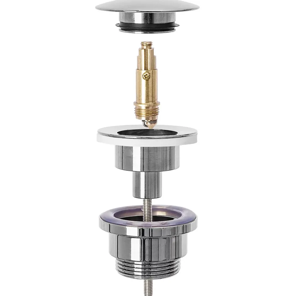 Siphon de lavabo + bonde REA Clic-Clac Chrome