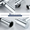 Siphon de Lavabo en Acier Inox Hauteur Reglable Set de Siphon G1 1 4 pour Vasque et Lavabo