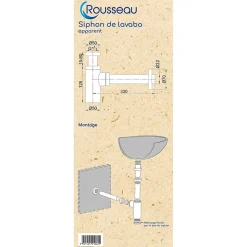 Siphon de lavabo réglable laiton 70mm Rousseau