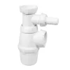 Siphon réglable blanc 40mm avec raccord pour lave-vaisselle ou machine à laver Wirquin