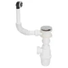 Siphon réglable blanc 32mm et trop-plein circulaire Wirquin