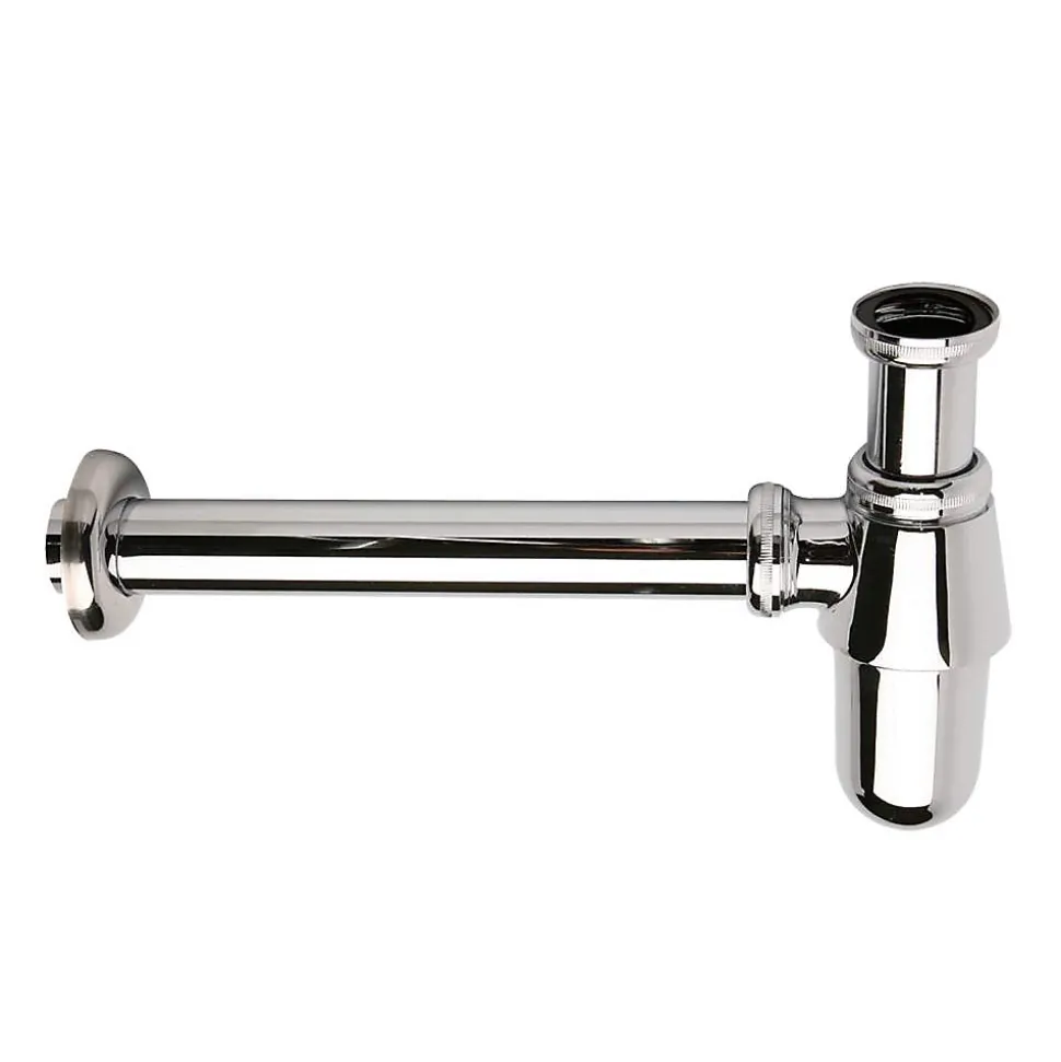 Siphon rond BOT avec finition chromée brillante en laiton Kibath