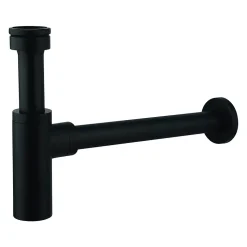 Siphon rond MIN avec finition NOIR mat en laiton Kibath