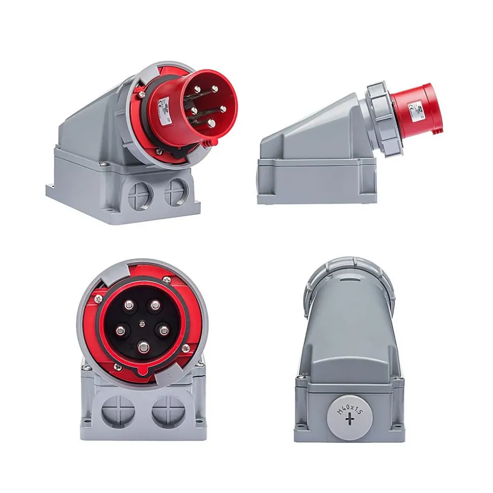 Socle Male 63a Tétrapolaire 380v - 3p+n+t - étanche Ip67 - Ide