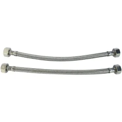 Somatherm For You - Lot de 2 flexibles sanitaires - Raccord 2 écrous tournants 1/2 - 500mm DN8