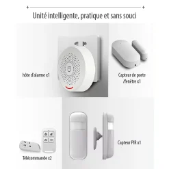 SomLife Système d'Alarme Domestique sans fils WiFi Smart Home, detecteur de mouvement Wireless avec Application Tuya Smart Life