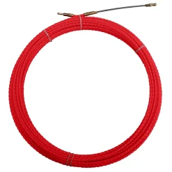 Sonde tire-fils à câble hélicoïdal, rouge, diam. 4,2 mm, 15 mètres, avec bornes M5 interchangeables