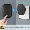 Sonnette d'extérieur sans fil sans batterie, étanche IP 68, humidité de la neige et de la pluie, noir