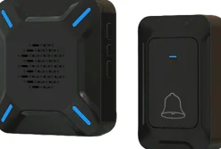 Sonnette extérieure sans fil étanche IP68, portée de 300 m, volume réglable sur 5 niveaux, 58 sonneries (noir)