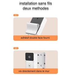 Sonnette portier SomLife app tuya smart life autonome sans fils alerte direct smartphone, vision nocture carillon fourni
