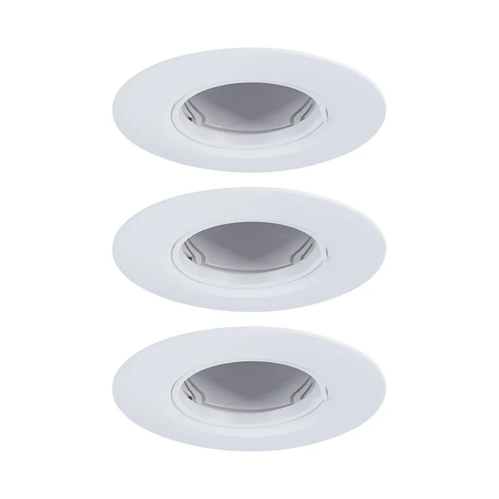Spot encastré Kit de 3 fixe rond 90mm GU10 max. 3x10W 230V gradable Blanc