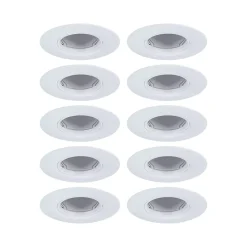 Spot encastré Kit de 10 fixe rond 90mm GU10 max. 10x10W 230V gradable Blanc