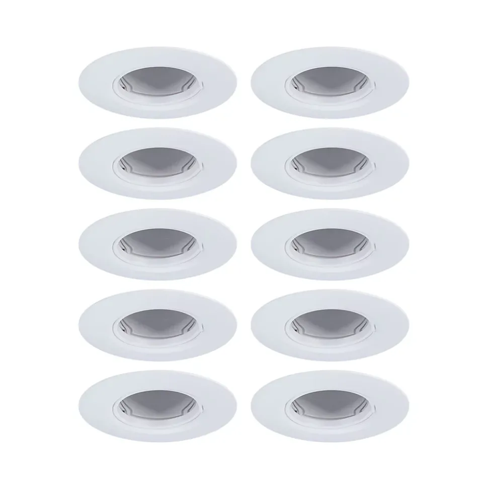 Spot encastré Kit de 10 fixe rond 90mm GU10 max. 10x10W 230V gradable Blanc