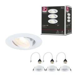 Spot encastré Kit de 3 orientable rond 90mm 30 GU10 max. 3x10W 230V gradable Blanc