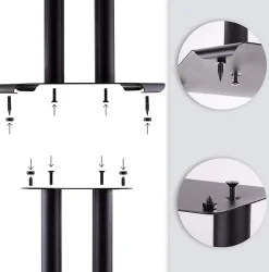 SPS1022-40 Pieds enceintes 40 cm lestables avec du sable Cônes anti vibrations Set de 2 pour hifi stéréo home cinema Duronic