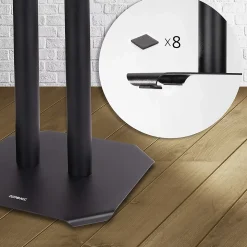 SPS1022-80 Pieds enceintes 80 cm lestables avec du sable Cônes anti vibrations Set de 2 pour hifi stéréo home cinema Duronic