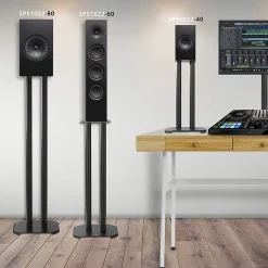 SPS1022-80 Pieds enceintes 80 cm lestables avec du sable Cônes anti vibrations Set de 2 pour hifi stéréo home cinema Duronic