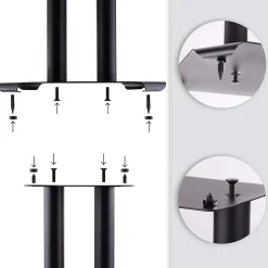 SPS1022-80 Pieds enceintes 80 cm lestables avec du sable Cônes anti vibrations Set de 2 pour hifi stéréo home cinema Duronic