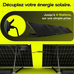 Sunology PLAY2, Kit 4 panneaux solaires complet 1840W bifacial, 4 Stations solaire livrées assemblées, Installation sol ou mur