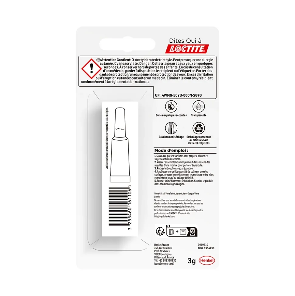 Superglue-3 Spécial Verre 3g Loctite