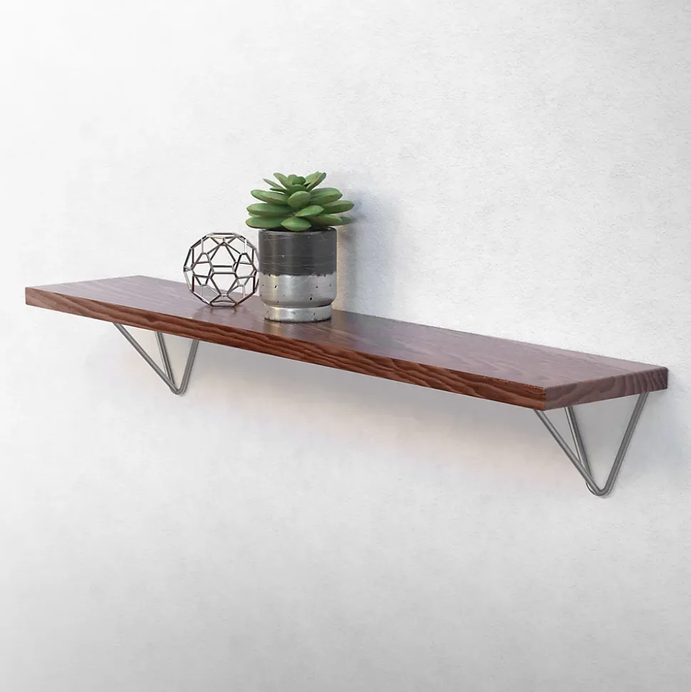 2 Support d'Etagere d'angle triangle en métal gris avec vis 160mm