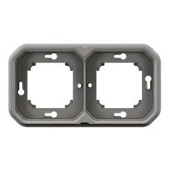 Support plaque étanche encastré - Plexo - LEGRAND - Gris - 2 postes horizontaux ou verticaux