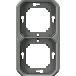 Support plaque étanche encastré - Plexo - LEGRAND - Gris - 2 postes horizontaux ou verticaux