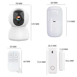 Système d'alarme connecté Caméra rotative 4MP avec Sirène intégrée