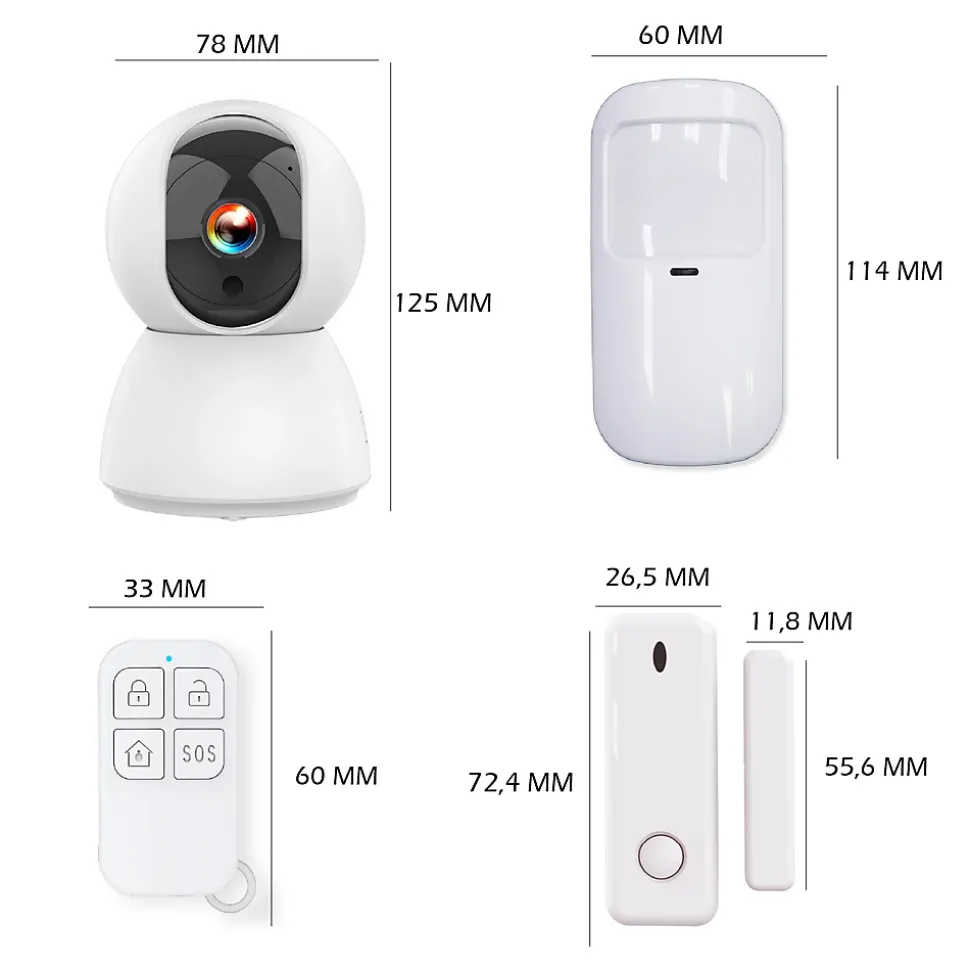 Système d'alarme connecté Caméra rotative 4MP avec Sirène intégrée