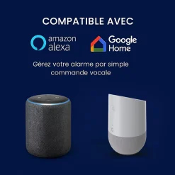 Système d'alarme connecté Sans Abonnement Daewoo Vigilia Wifi - 1 caméra + 6 accessoires - Batterie et sirène intégrées