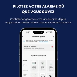 Système d'alarme connecté Sans Abonnement Daewoo Vigilia Wifi - 1 caméra + 6 accessoires - Batterie et sirène intégrées