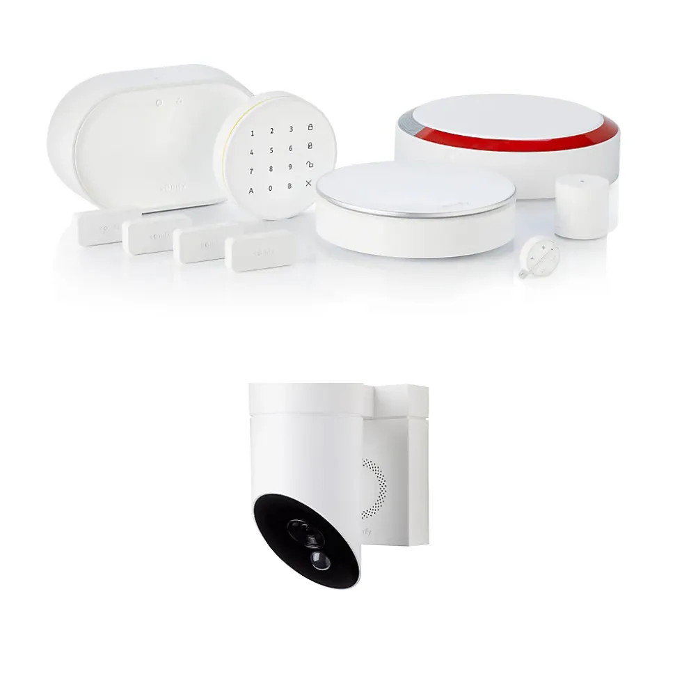 Système d'alarme Somfy Home Alarm Advanced Max 1875254 + Caméra extérieure Somfy avec sirène intégrée