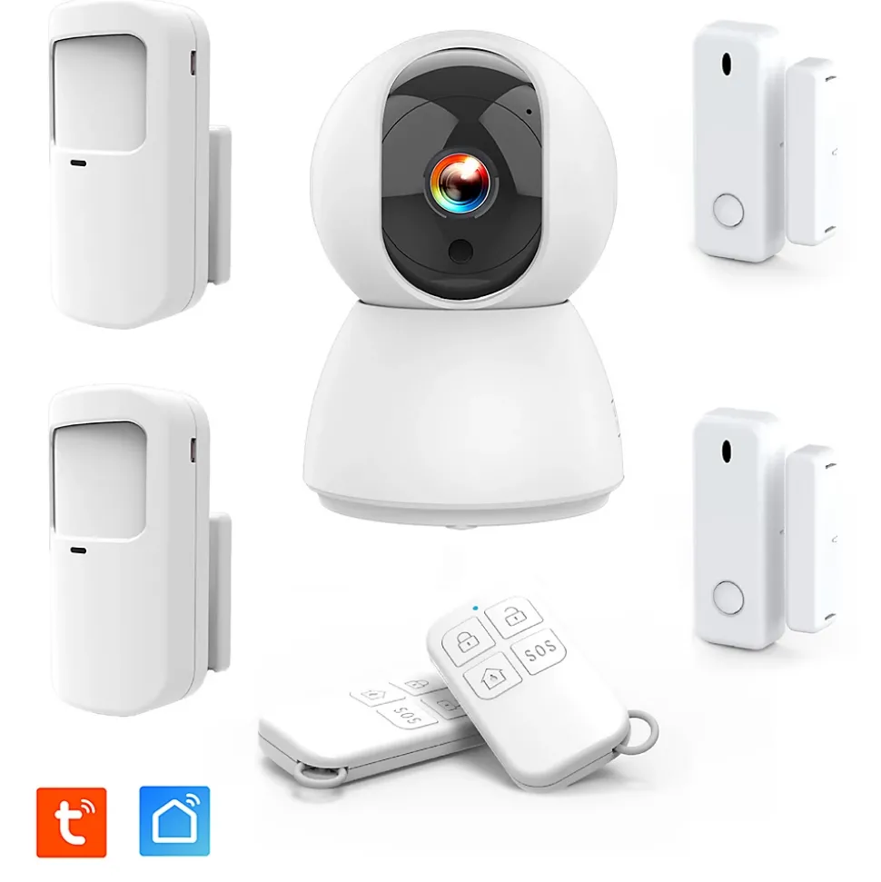 Système d'alarme étendu connecté Caméra rotative 4MP avec Sirène intégrée
