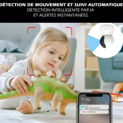 Système d'alarme étendu connecté Caméra rotative 4MP avec Sirène intégrée