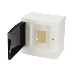 Tableau électrique apparent 4 modules blanc fumé IP44 avec rail DIN EDO777838