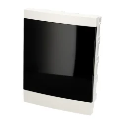 Tableau électrique encastré 16 modules 2x8 blanc fumé IP44 avec rail DIN EDO777845