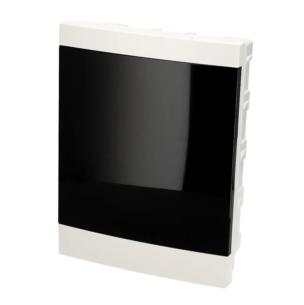 Tableau électrique encastré 16 modules 2x8 blanc fumé IP44 avec rail DIN EDO777845