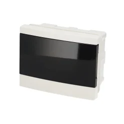 Tableau électrique encastré 6 modules blanc fumé IP44 avec rail DIN EDO777839