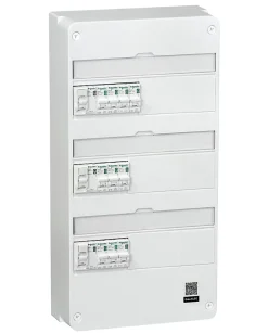 Tableau électrique pré-équipé et pré-câblé T3 au T5 - 3 rangées - 39 modules (18 inclus) Schneider Electric Resi9 XP