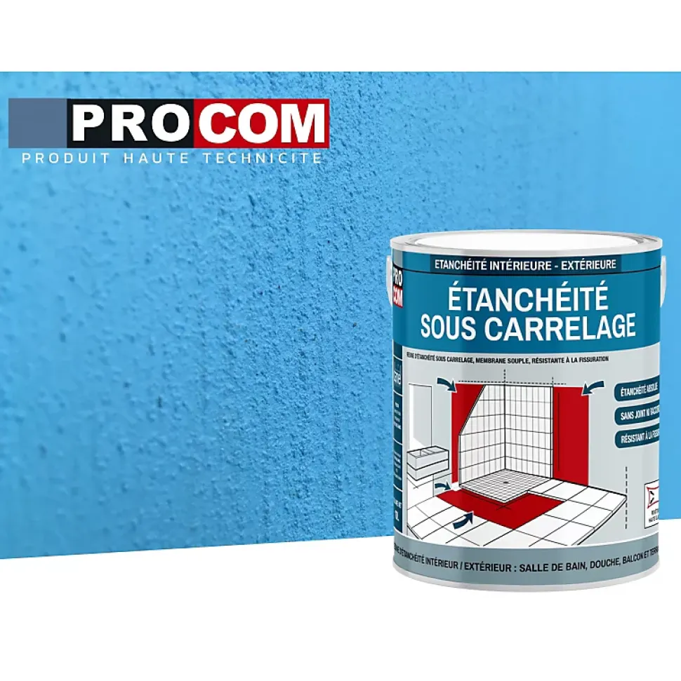 Étanchéité sous carrelage PROCOM, douche, salle de bain, pièce d'eau-10 litres--PRO COM