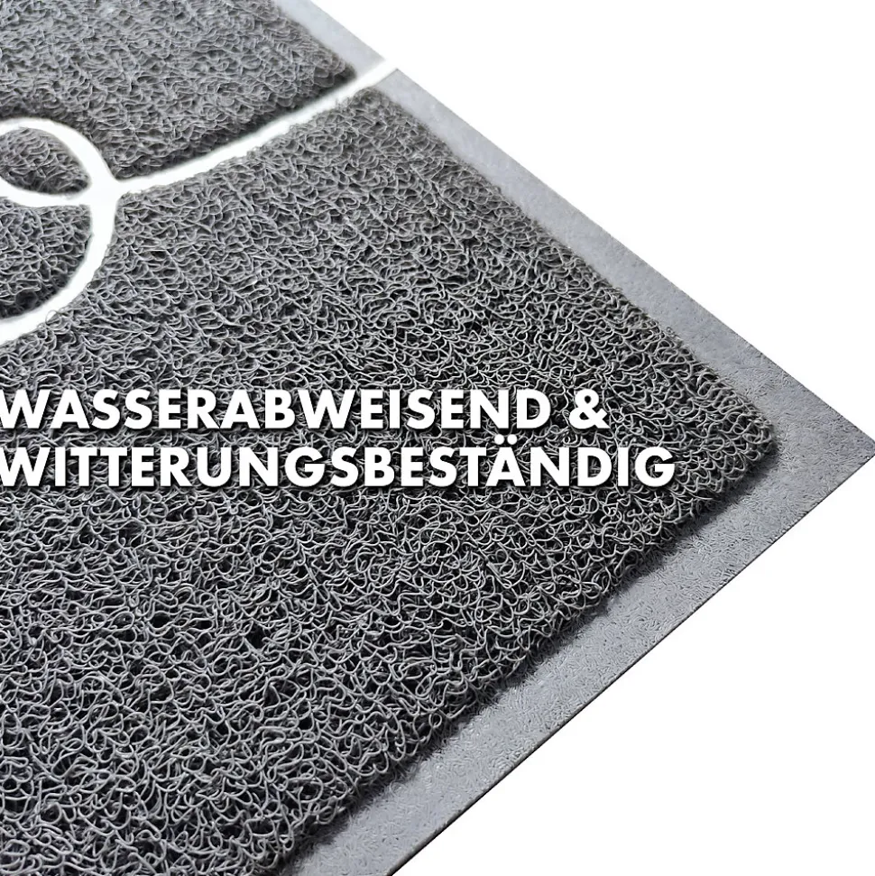 Tapis de Porte Paillasson Spaghetti, Welcome - Gris, 40 x 60 cm