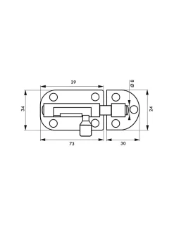 Targette pour meuble, 100mm, nickel satin, pêne rond - SP