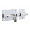 Targette pour porte de meuble, laiton poli blanc, pêne diamètre 8mm, 50x30mm - THIRARD