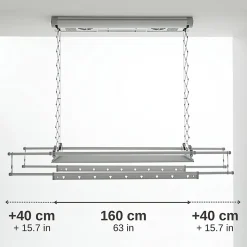 Étendoir électrique plafond alu 160x57x30cm Foxydry Air 150